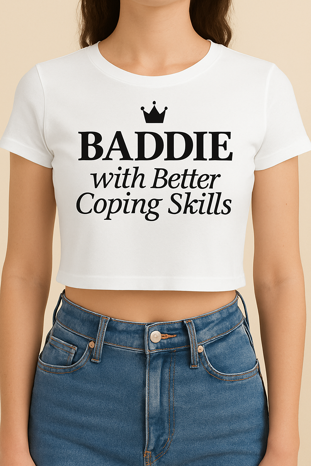 Cute Baddie ADHD Short Crop Tee