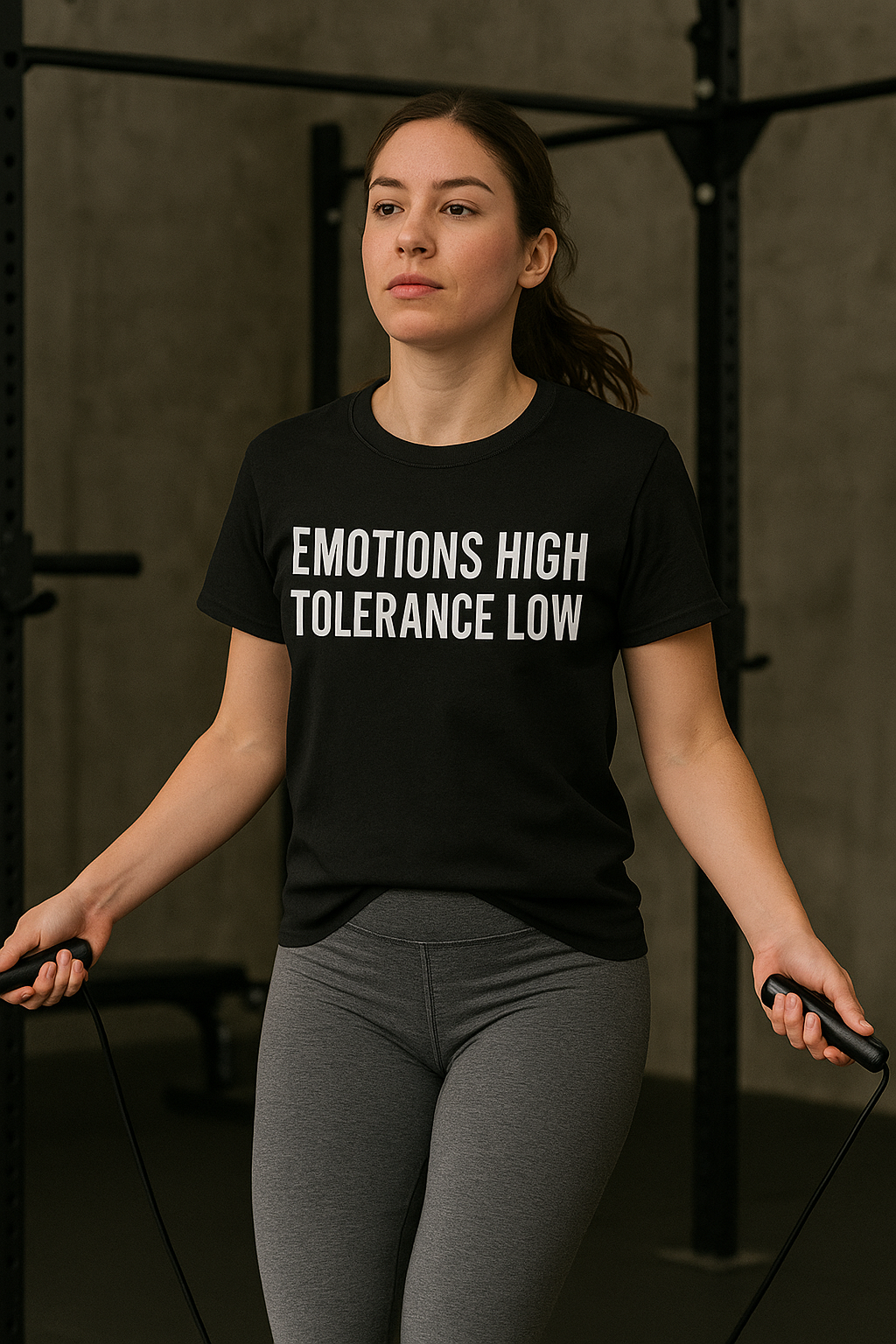 Emotions High Tolerance Low T-Shirt – Black Unisex Statement Tee