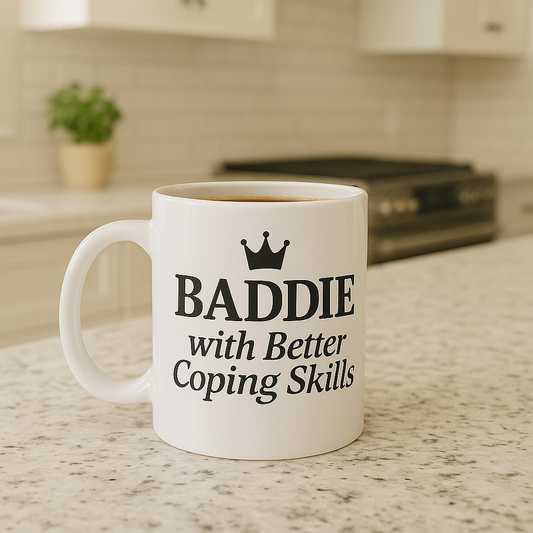 “Baddie with Better Coping Skills” Mug
