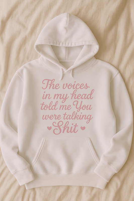 The Voices Hoodie – Cozy Chaos in Pink