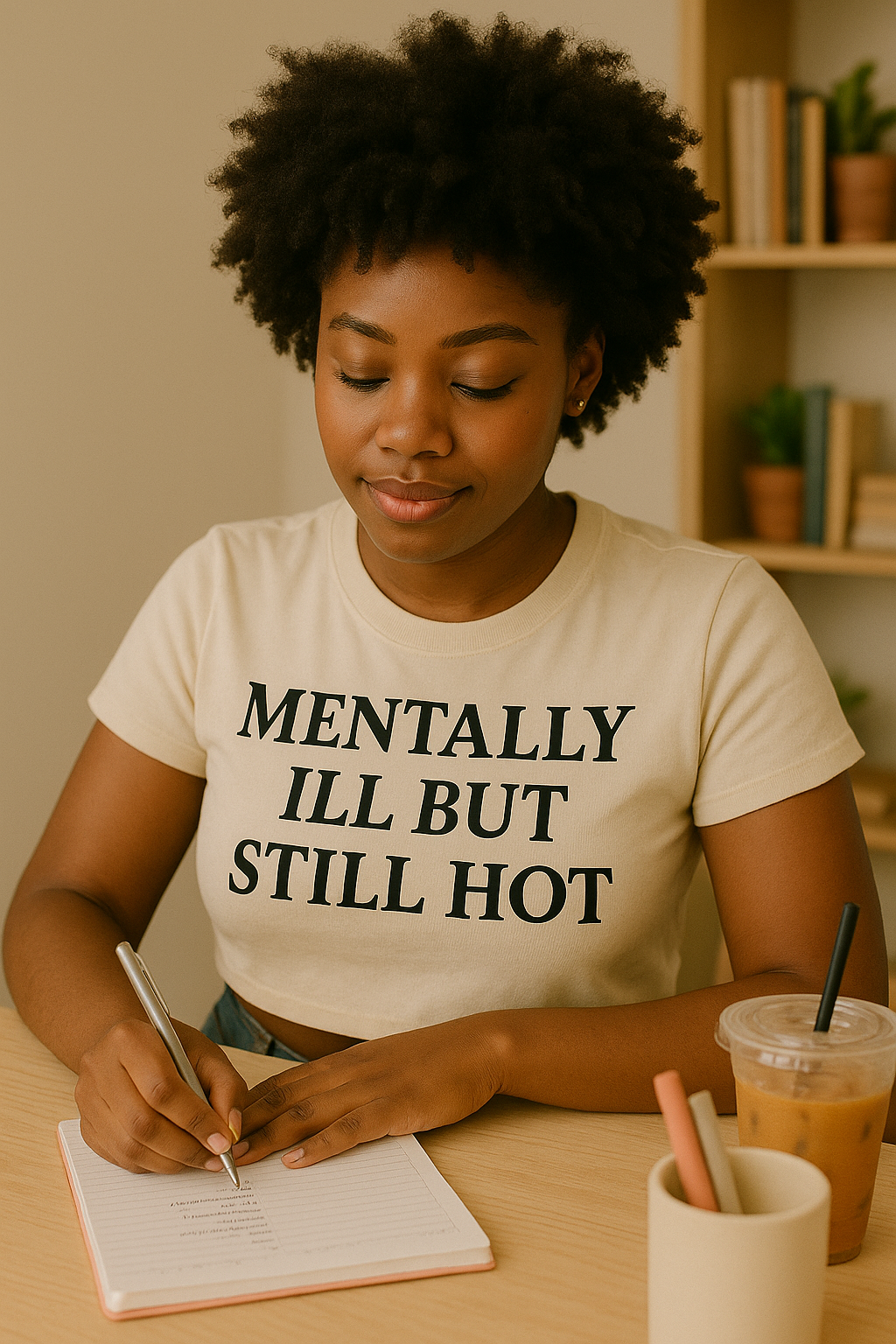 “Mentally Ill But Still Hot” Graphic Crop Top – ADHDorable Signature Tee
