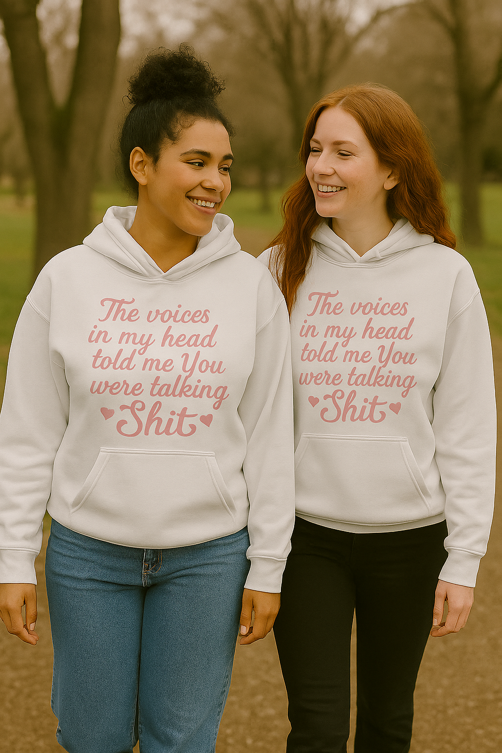 The Voices Hoodie – Cozy Chaos in Pink