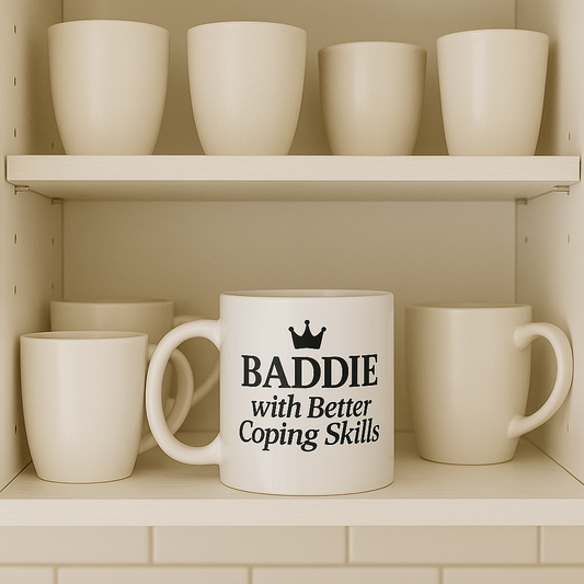 “Baddie with Better Coping Skills” Mug